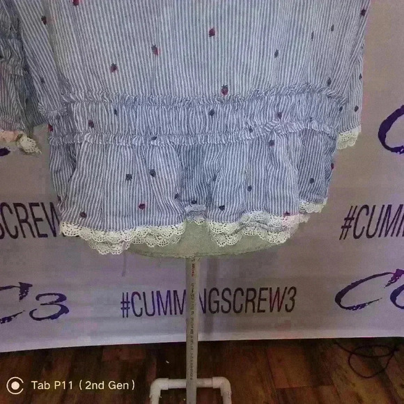 Arizona Jean company girls blueberry / strawberry size extra large 3/4 shirt nwt - Picture 8 of 8